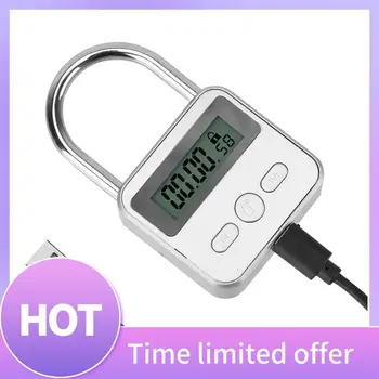 ABFN-LCD Display Electronic Timer Switch USB Rechargeable Timer Padlock Travel Electronic Timer-Black 1