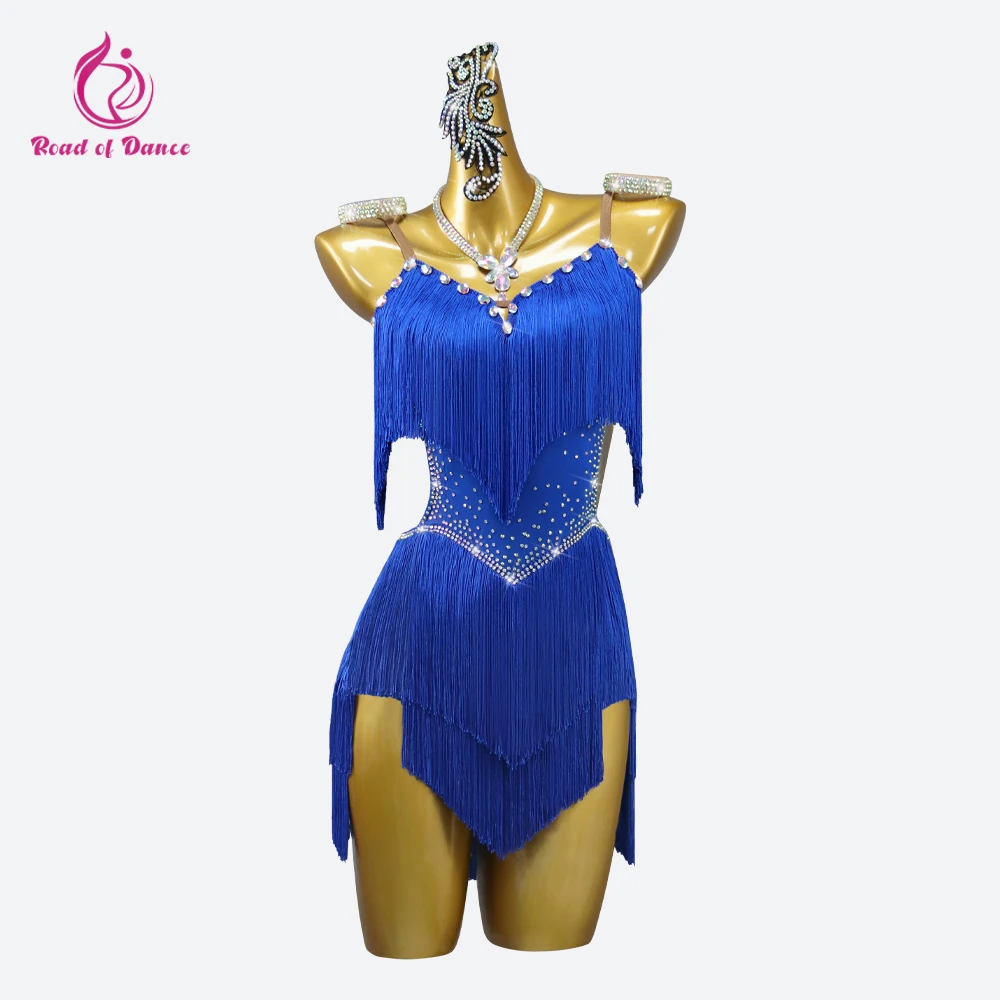 

2024 Latin Dance Dress Fringe Skirt Women Party Clothes Cabaret Stage Costume Girl Dancewear Line Suit Samba Ballroom Wear Prom