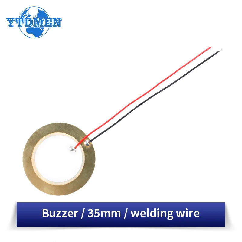 Buzzer Piezoelectric Piezo Ceramic Wafer Plate Piezo Element Diameter 12MM 15MM 18MM 20MM 27MM 35MM 50MM with Wire 5/10/20PCS piezo buzzer