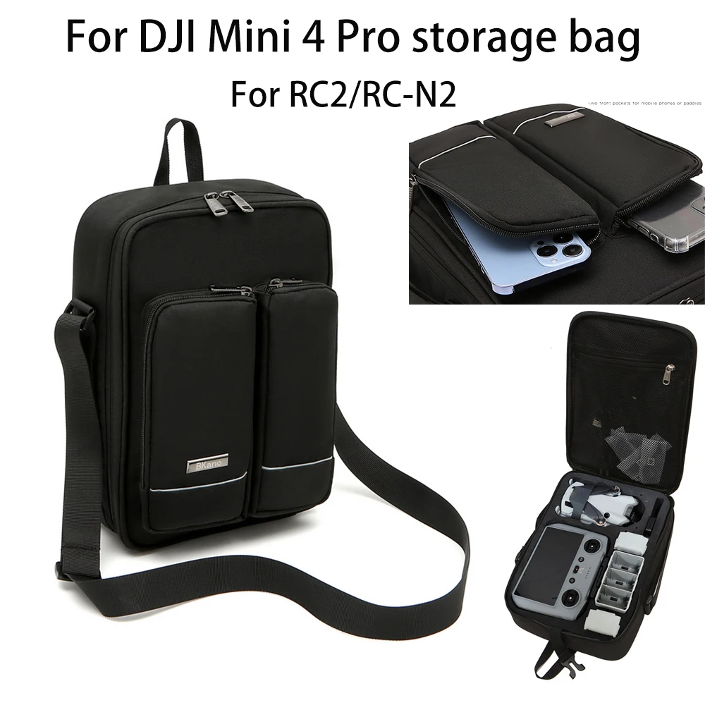 Custodia Rigida Portatile Per Drone DJI Neo, In Pelle PU Ed EVA, Con Scomparti Per Batterie E Accessori, Tracolla, Nero