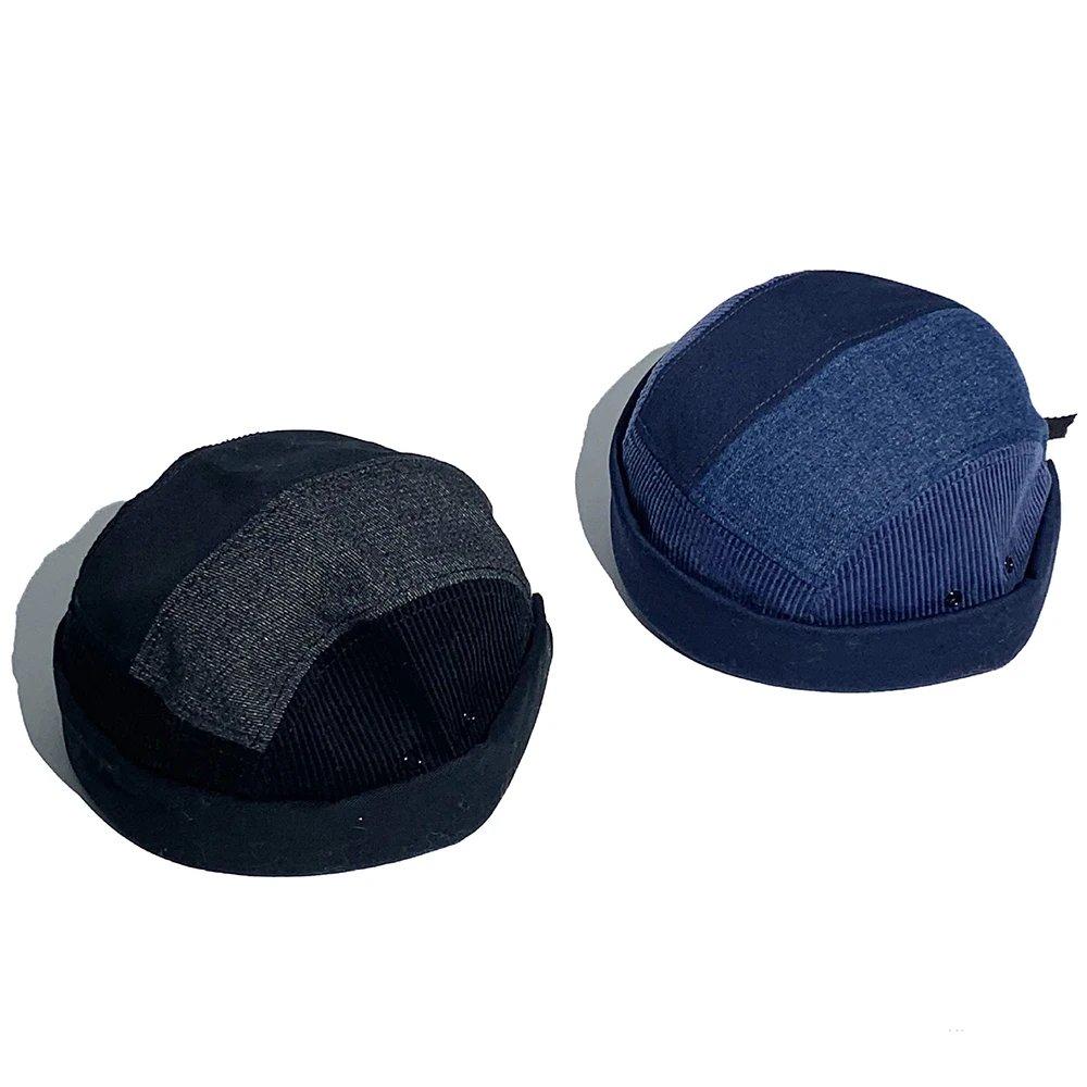 Splicing Brimless Balaclava Docker Miki Hat Men Women Melon Snapback Bomber Caps Cagoule Homme Skullcap