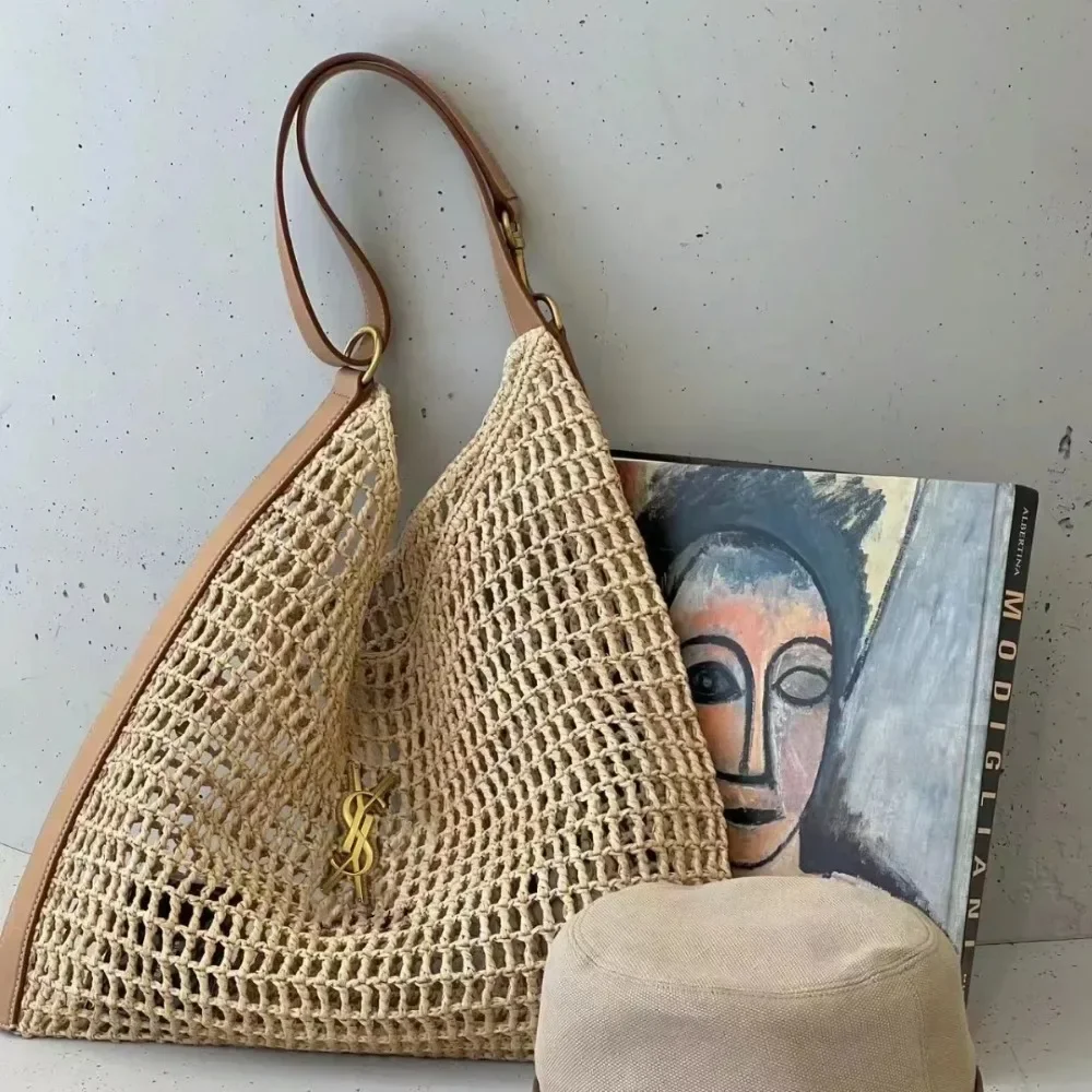 Hot Selling New Fashionable and Atmospheric Large Capacity Women's Woven Bag, Niche Hollow Grass Woven Bag, Commuting Storagebag 3