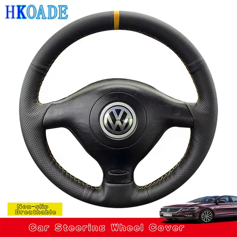 Passen Sie den Mikrofaser-Leder-Lenkradbezug für Seat Leon MK1 Volkswagen VW Golf 4 IV Passat B5 Variant Polo Skoda Fabia 1 an