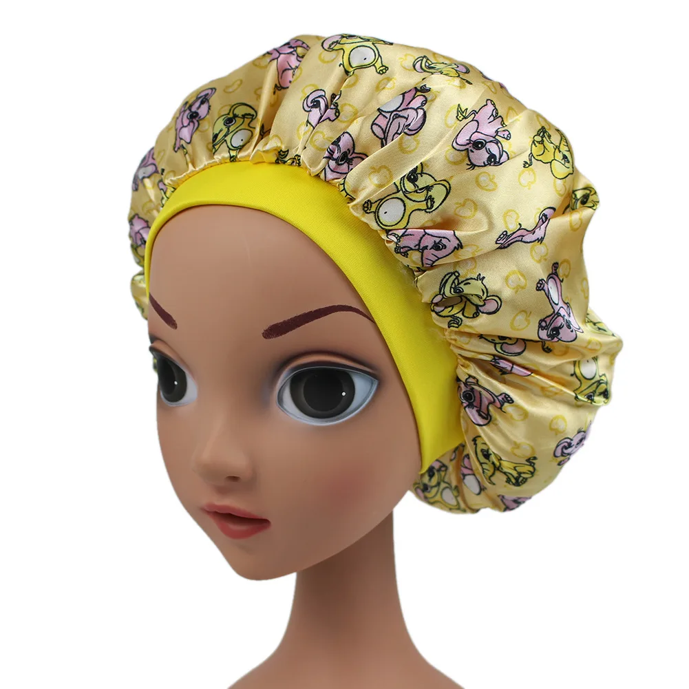 Description Picture 6 of itemFashion New African Children Adjustable Printing Ankara Satin Bonnet Sleep Cap Turban Hat Night Sleep Beanie Chemo Cap for Kids