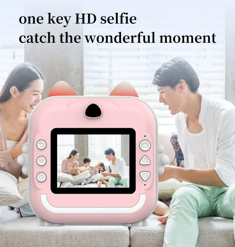 어린이용 즉석 인쇄 비디오 녹화 디지털 HD 카메라 열전사 프린터 32GB TF 카드 게임 선물 Q5