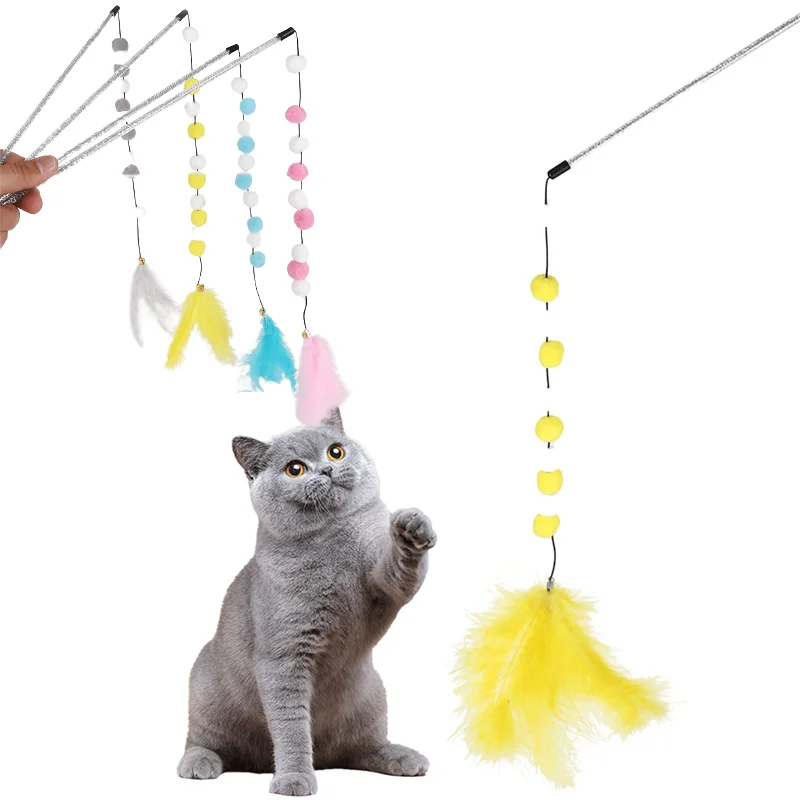 Funny Kitten Cat Teaser Interactive Toy Rod With Bell And Toys For Cats Teaser Interactive Toy Rod Pet Cats Toys Stick - Image 2