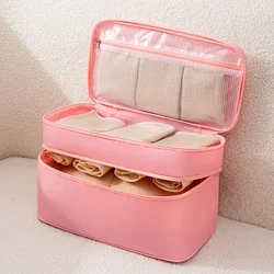 Compact and Expandable Travel Lingerie Organizer - Soft Double Layer Portable Packing Solution (Pink)