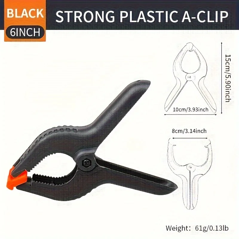 3/4/6/9 inch Wood Working Clip Plastic Clamp Nylon Spring Clamp Clips for backdrop,Wood Working, Photography,Craft, Art DIY
