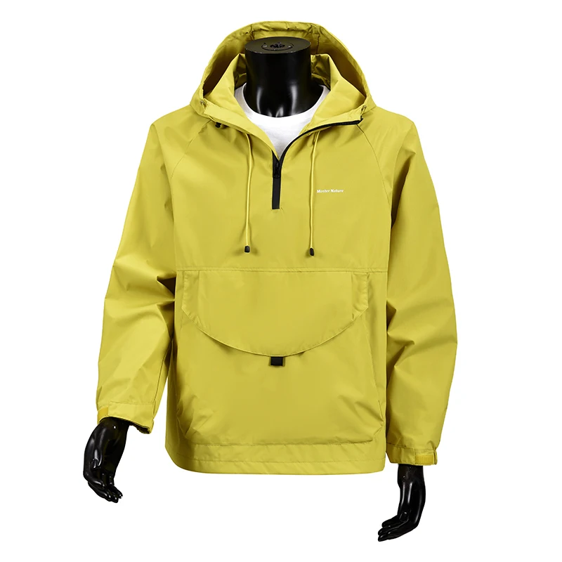 Men's Lightweight Windproof Waterproof Jacket Hooded Raincoat Thin Outdoor Hiking Running Fishing Travel Parka Windbreaker (S-4X