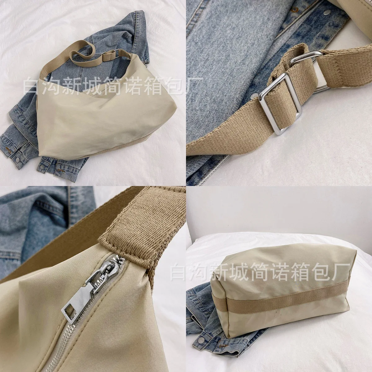 Tote Large Capacity Nylon Shoulder Bag New Casual Solid Color Simple Harajuku Style Daily Commute Casual Street Trend All-match