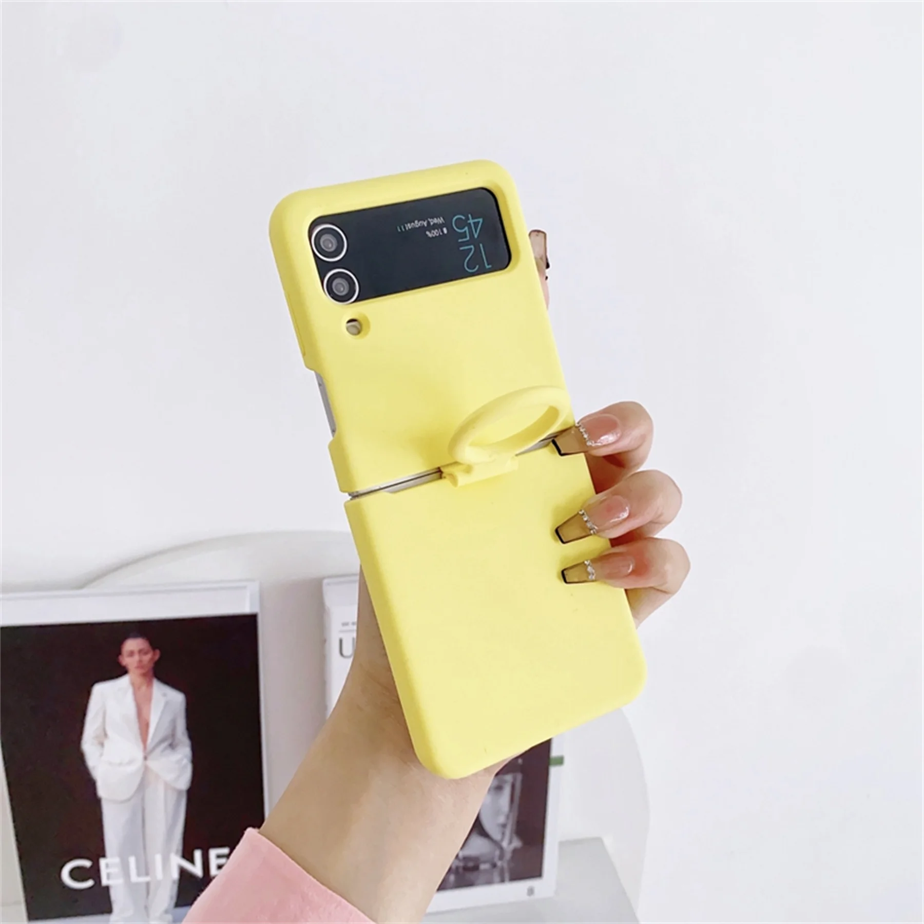 Luxury Liquid Silicone Solid Color Case with Ring - Shockproof Cover