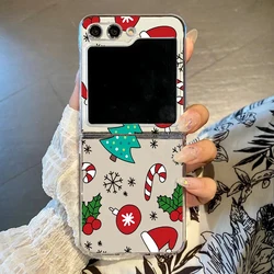 New Year Cartoon Christmas Transparent Phone Case Cover for Samsung Galaxy Z Flip 5 (Style 1)