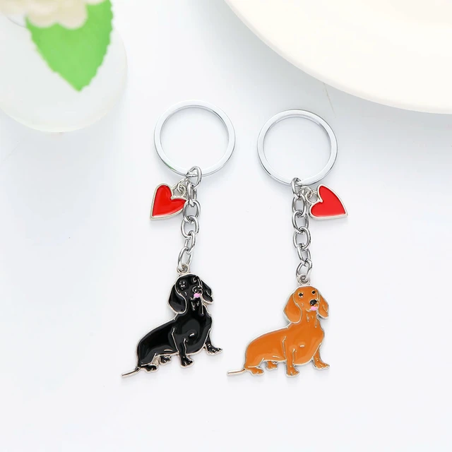 Women Chain Decor Dog Charm Cute Keychain For Gift