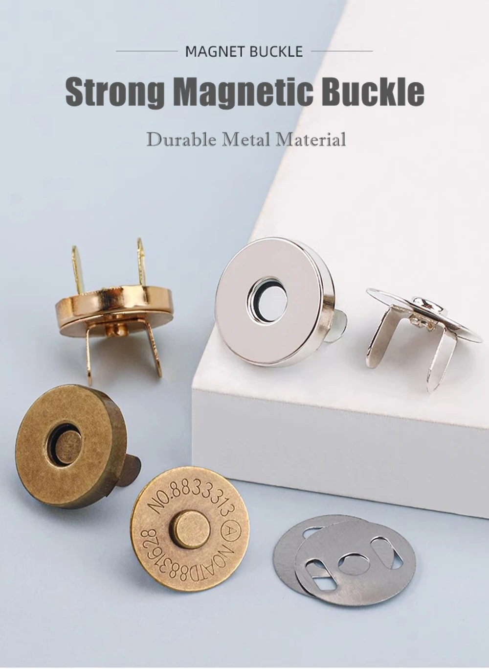 10-100 Stück/Packung 14-18MM Magnetische Druckknöpfe Verschlüsse Knöpfe für Handtaschen Geldbörsen Basteltaschen Zubehör – Detail 1