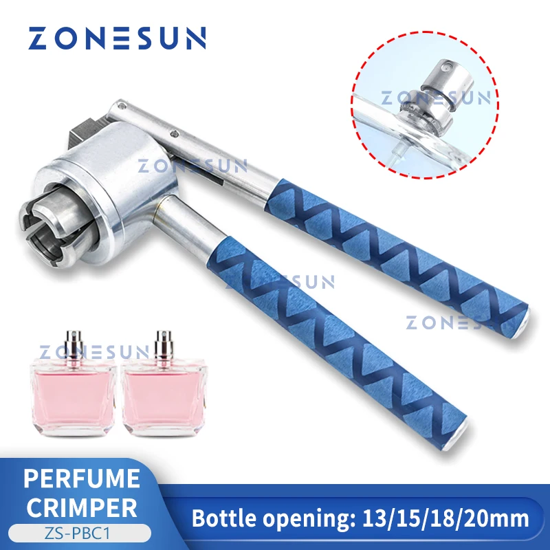 ZONESUN Perfume Bottle Manual Crimper ZS-PBC1 Vial Sealer 13/15/18/20mm Capping Stainless Steel Spray Handheld
