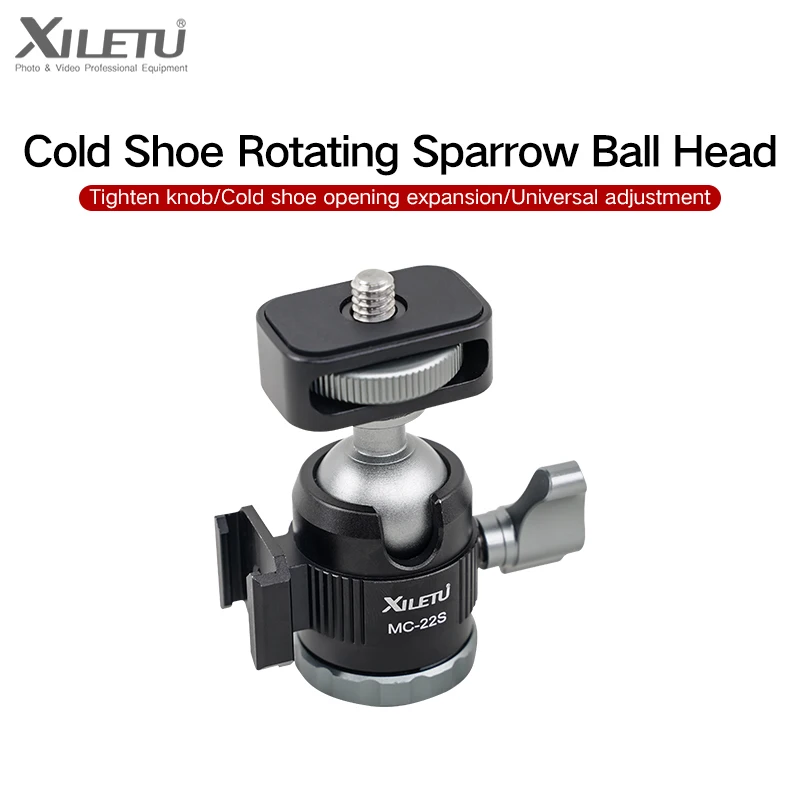 Cold Shoe and Tripod Ball Head For Camera Photography