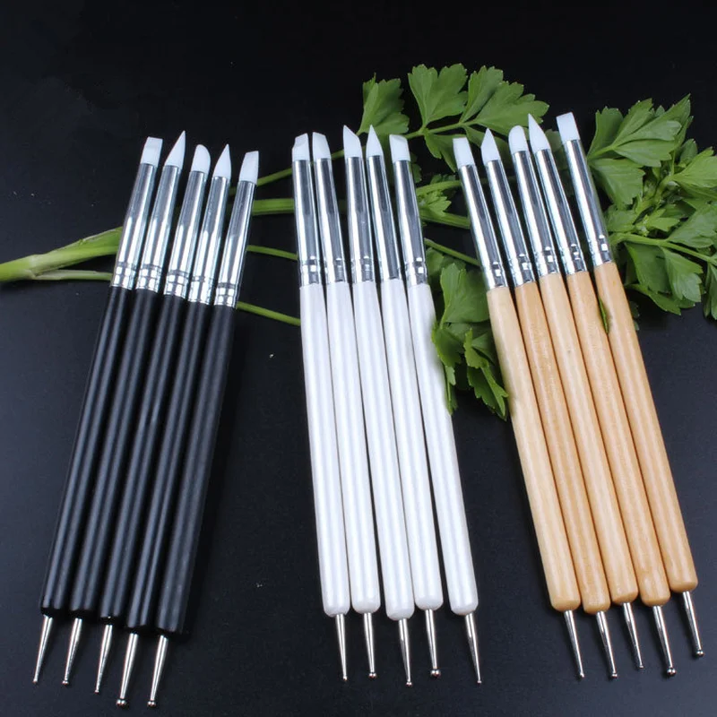 10 Pinceles De Silicona Para Modelado - Doble Punta, 15 Cm, Ideales Para Arcilla, Cerámica, Fondant Y Manualidades