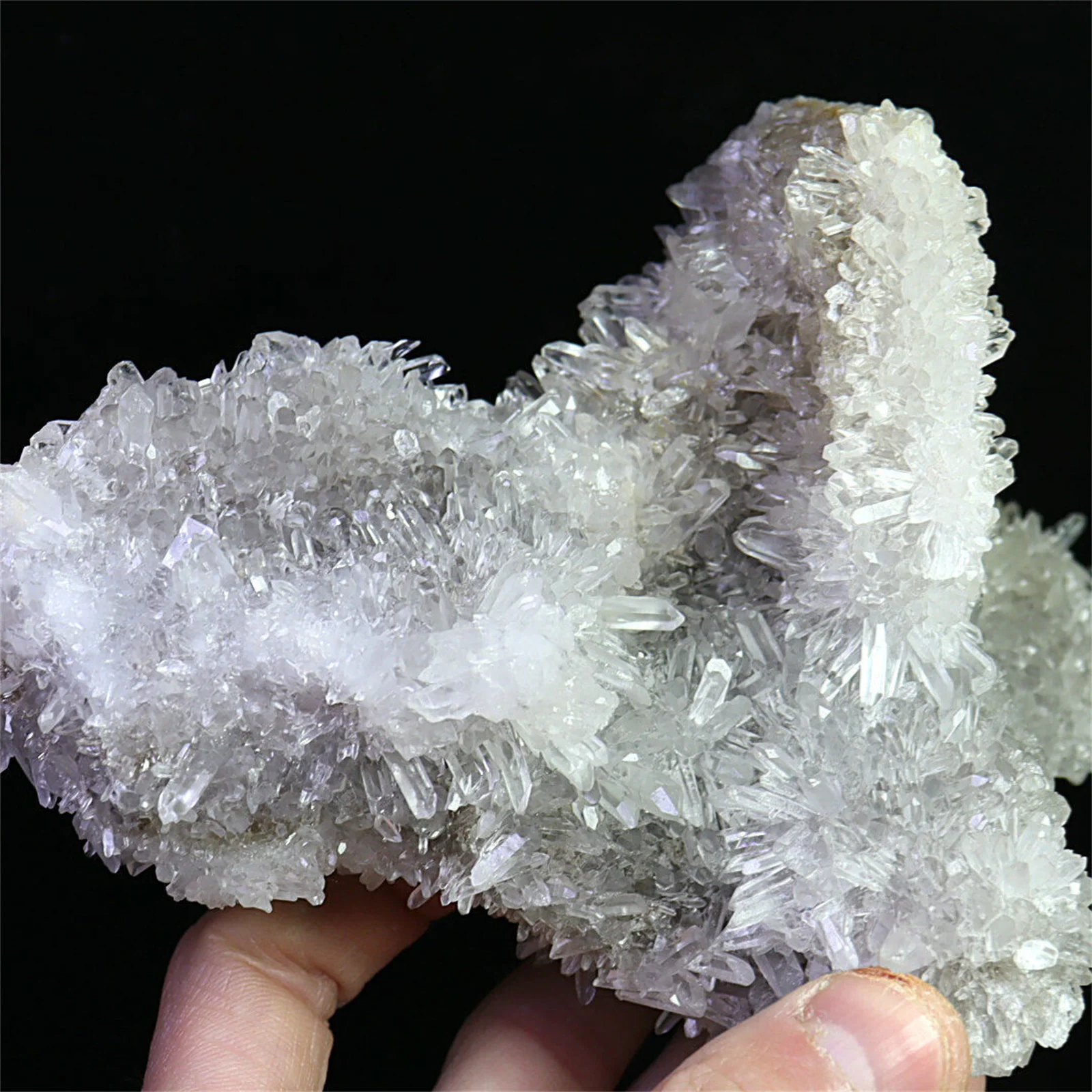 Newly Discovered Transparent Natural White Chrysanthemum Crystal Cluster Quartz Specimen 5