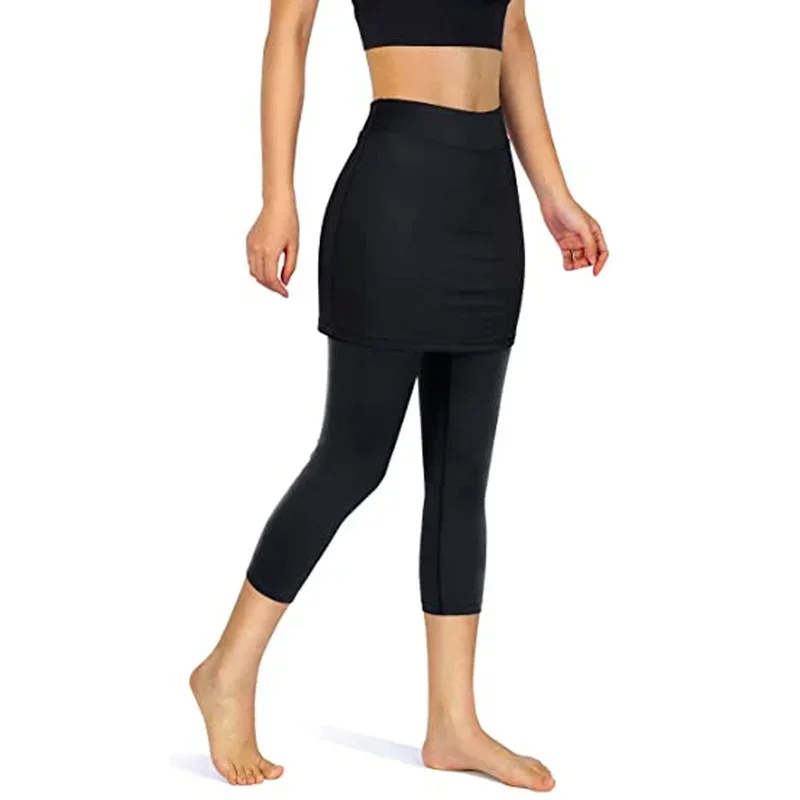 Womens Tennis Skorts Sport GYM Fake Two Pieces Compression Running Pants Quick Dry Fitness Pants Skirt Badminton Tennis sports shorts sports skirt