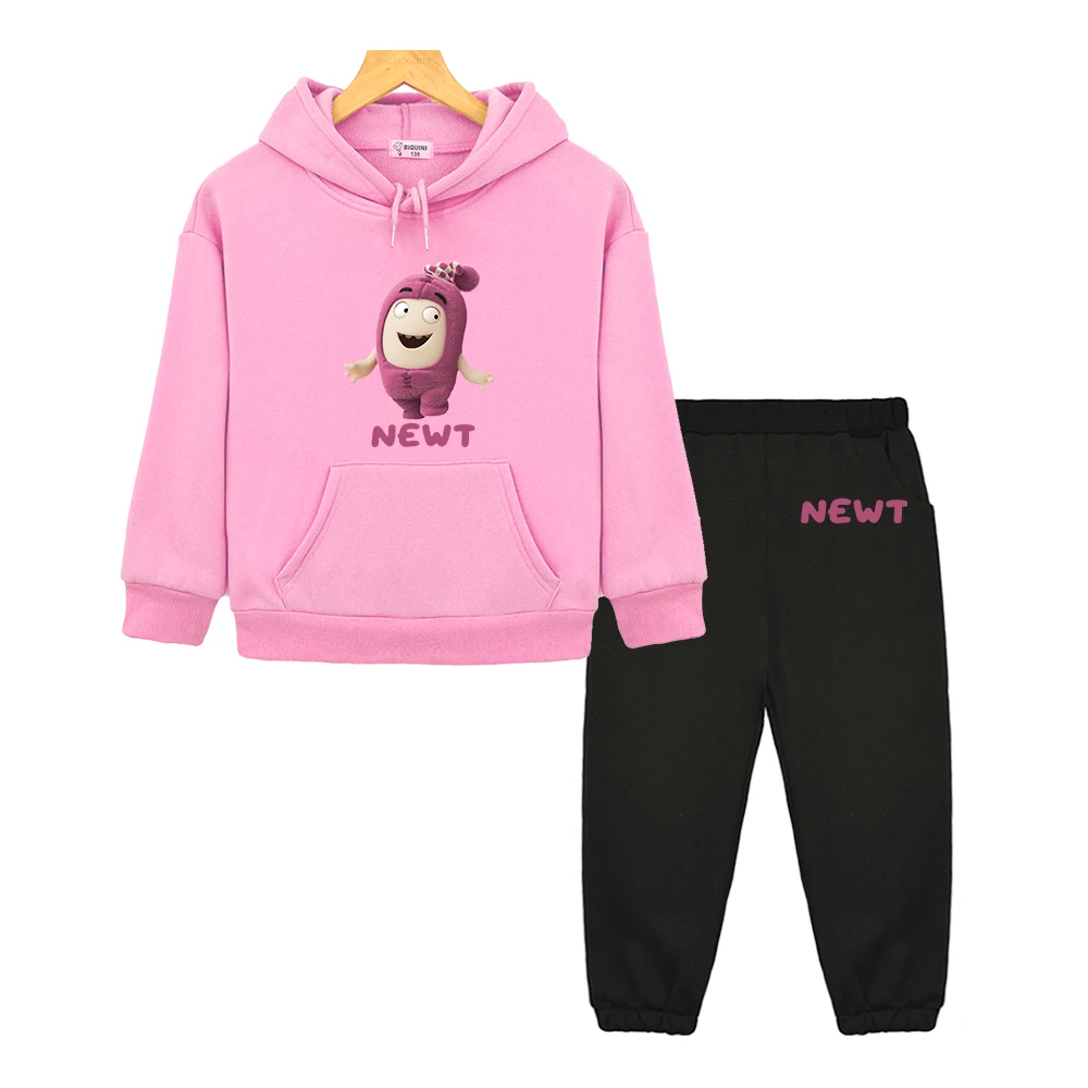

Oddbods Pink NEWT Cute Hoodies Sets Long Sleeve Comfortable Soft Sweatshirt Boys and Girls Children Pullovers Hooded Kawaii Tops