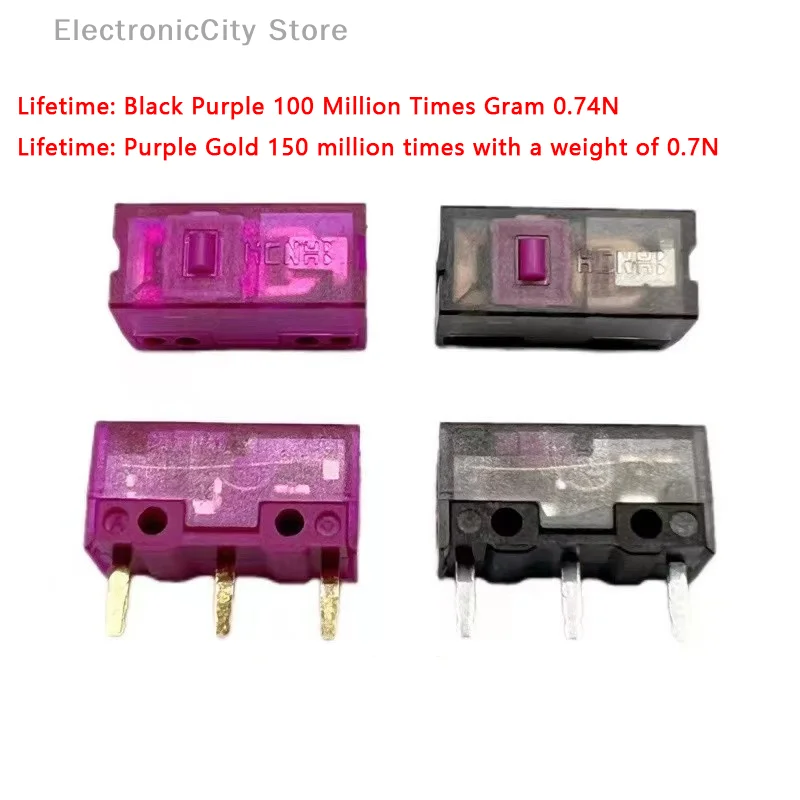 1 Pezzo Mouse Micro Switch Viola Oro Rosa Dot 150 Milioni 150 M Nero Micro Interruttori Trasparenti 100M Click Lifetime