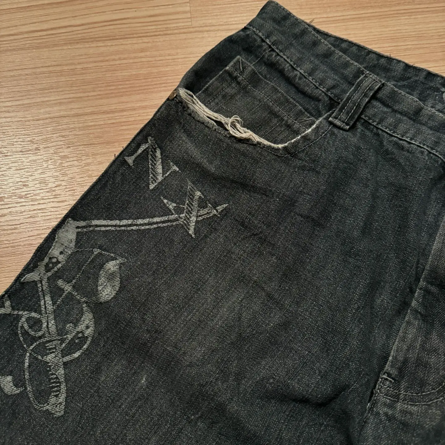Streetwear Shorts Y2K Pants Hip Hop Retro Graphic Print Baggy Jenas Denim Gym Shorts Mens Womens High Waist Basketball denim shorts