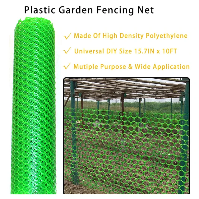 Clôture En Grillage En Plastique 300 X 40 Cm, Clôture Polyvalente Pour Volailles, Chiens, Lapins, Serpents Et Jardinage (vert