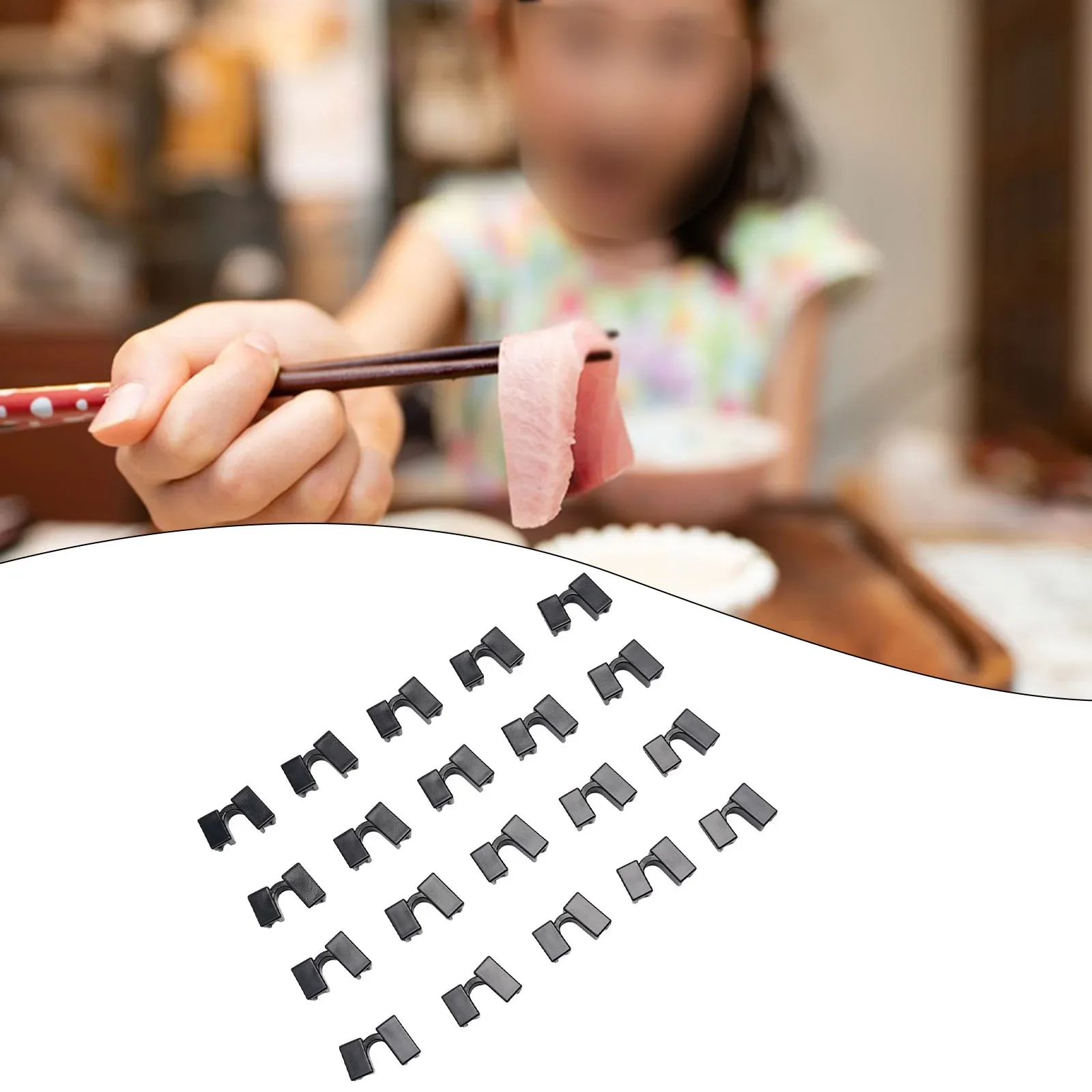 

20pcs Reusable Chopstick Helper Connector Small Assistant For Kids Adults Training Beginner Learner Accessories