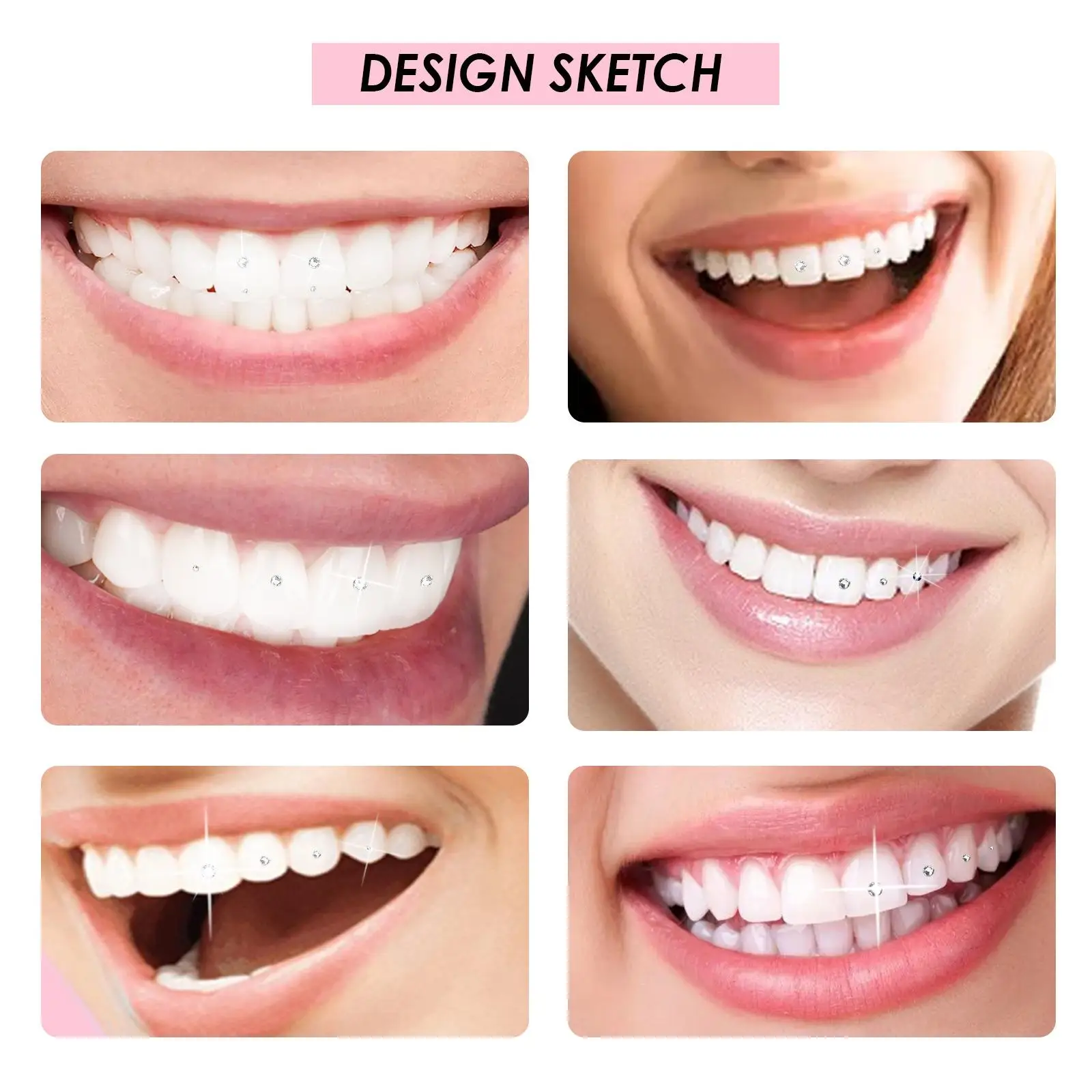 Kit de gemas de dientes, kit de joyería de dientes con  pegamento y luz, gemas de dientes de moda : Salud y Hogar