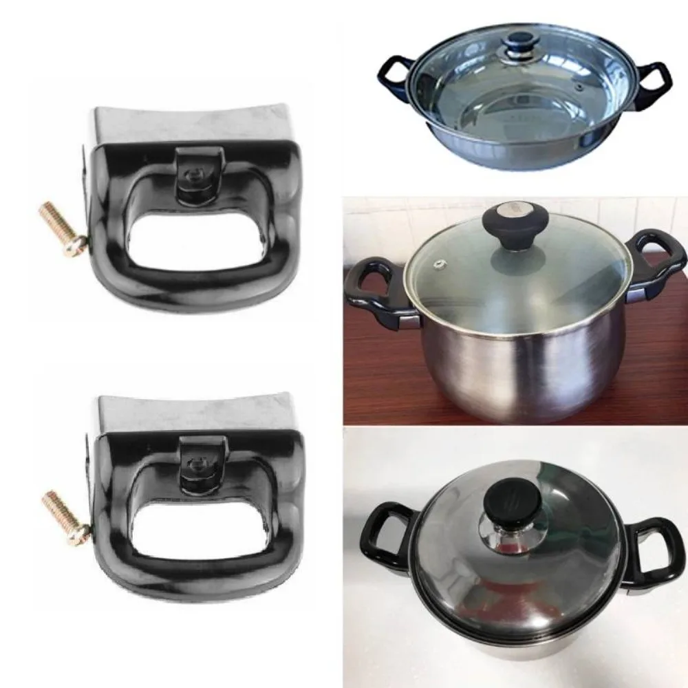 Pot Handle Cookware Accessories 2pcs Universal Pot Handles with Screws Single Hole Pressure Cooker Ear Pan Short Side Handle Grip Replacement