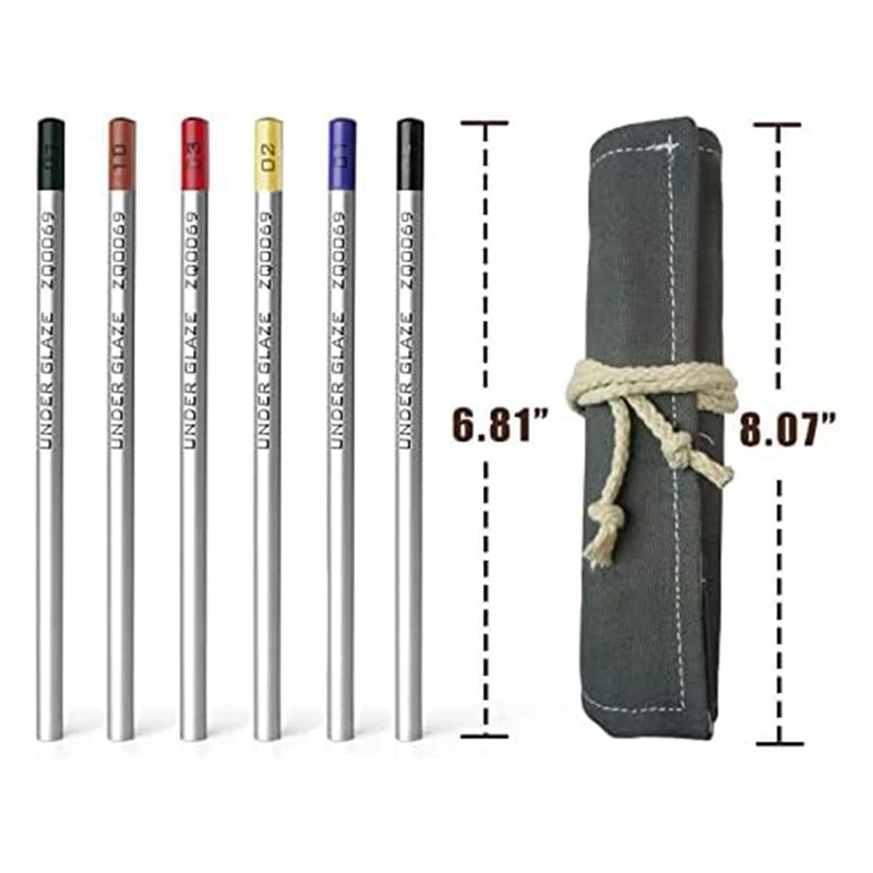 언더글레이즈 연필, 도자기 나무, 언더글레이즈 연필, 도자기 정밀 언더글레이즈 연필, 6 개