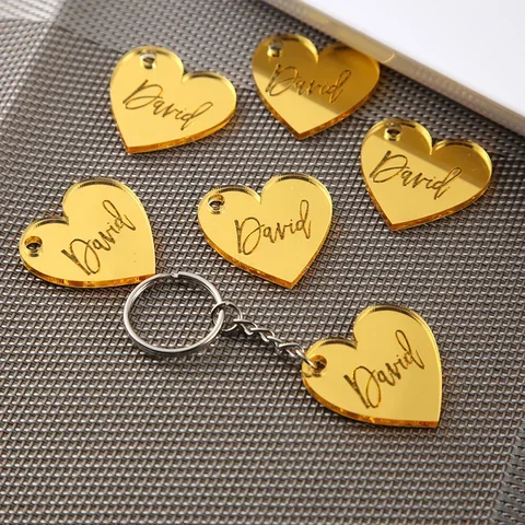

Personalized Acrylic Keychain with Custom Name, Laser Cut Keychain, Keychain for Backpack, Wedding Party Gifts
