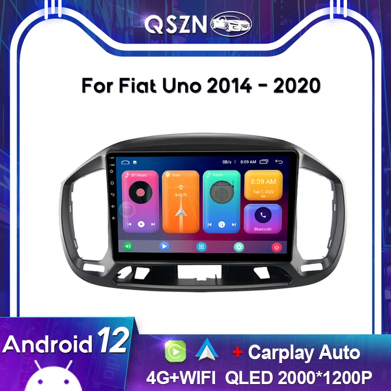 

QSZN 2K QLED For Fiat Uno 2014 - 2020 Car Radio Carplay GPS 4G Navigation Multimedia Video Player Head Unit Autoradio Stereo DSP
