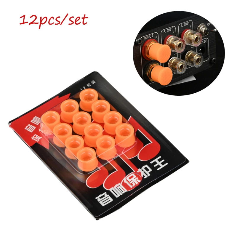 12pcs Universal RCA Jack Cover Cap Audio Connector Protective Cap RCA Dust Caps