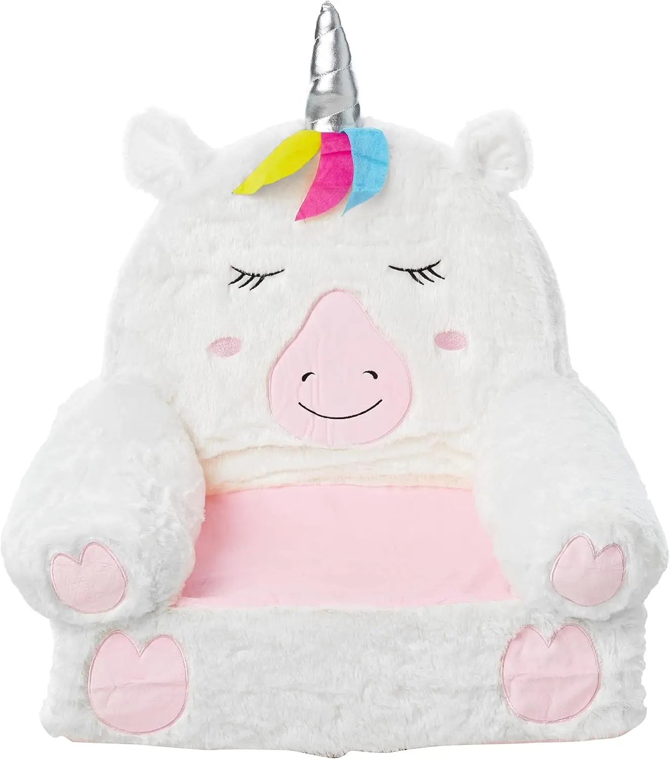 Basics Children's Plush Toddler Chair, Unicorn, Medium, Multicolor 4