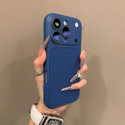Dual - Function Matte Lens Protection Phone Case with Instant Color Change Feature - iPhone 12 Pro Max (Dark Blue)