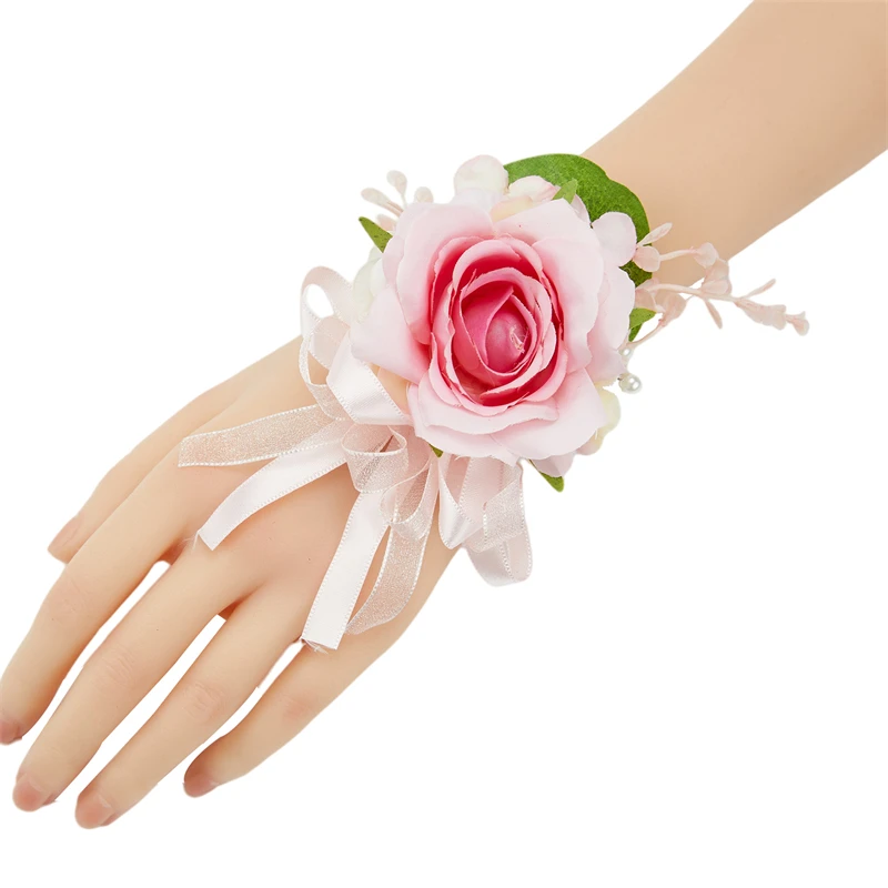 Hochzeit Blume Im Knopfloch Silk Rosen Corsage Brautjungfer Hight Qualität Armband Blumen Zeuge Mann Knopfloch Anzug Zubehör Broche – Detail 20