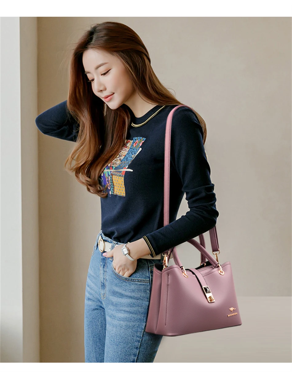 3 Layers Designer Women Handbag Pursers 2022 Trend High Quality Shouder Crosbody Bag for Female Luxury Brand Top-handle Tote Sac