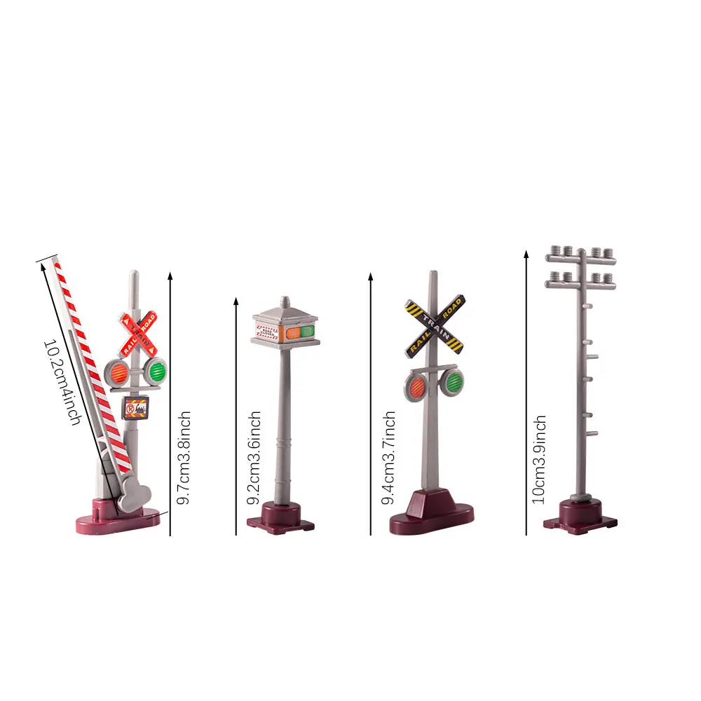8pcs/lot Miniature Traffic Signs Railroad Scene ABS Plastic Vehicle Toys Railway Train Layout for Diorama 2