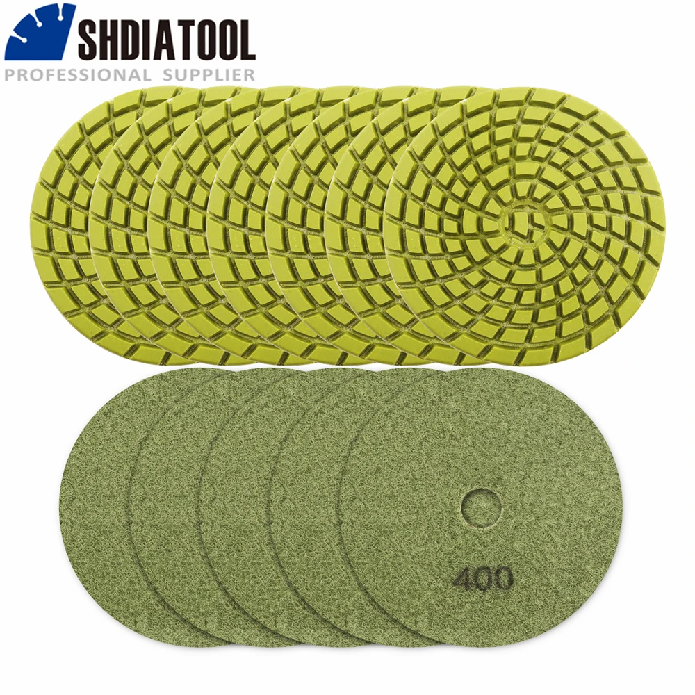 SHDIATOOL 12pcs 4inch Diamond resin bond concrete polishing pads #400 Renew Sanding Concrete Floor Renew Sanding Discs shdiatool 9pcs 4inch diamond polishing pads for concrete floor marble 1500 renew sanding grinding discs polishing stone