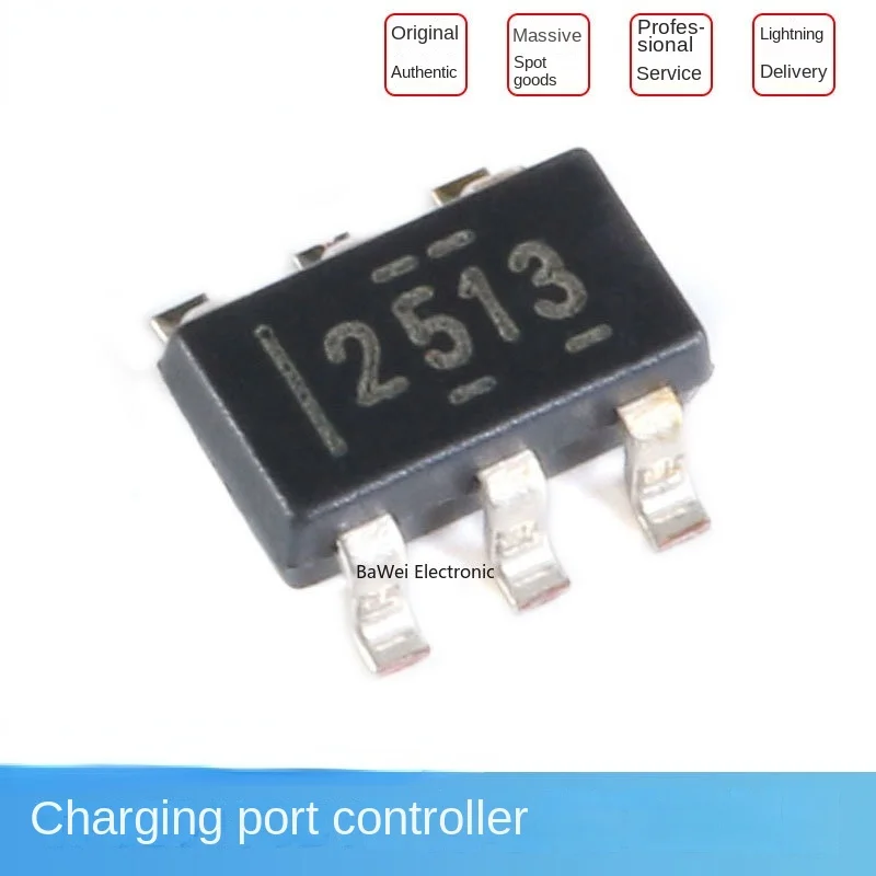 

Original genuine patch TPS2513DBVR SOT23-6 USB dedicated charging port (DCP) controller (5PCS)