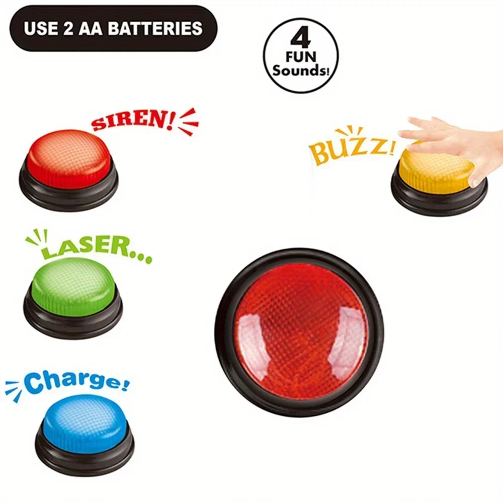 Learning Resources Answer Buzzers Toy Family Game Competition Quiz Buzzers Lights and Sounds Button Trivia Nights Kids