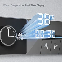 AITANA หรูหราปืนทองเหลืองสีเทาเพดานระบบฝักบัวอาบน้ําอุณหภูมิคงที่ฝัง LED จอแสดงผลดิจิตอลห้องน้ําก๊อกน้ําร้อนและเย็น 4