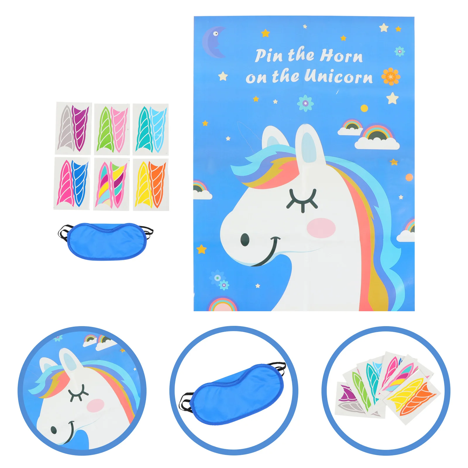 

Unicorn Paste Tour Kid Party Game Unique Trumpet Creative Kit Games Pin The Horn on Child