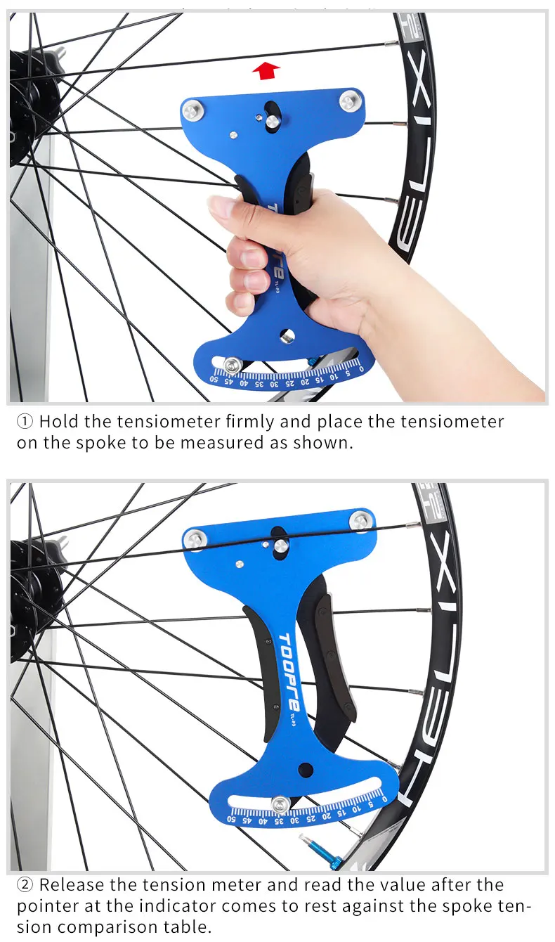 TOOPRE Fahrrad Aluminium Legierung Speichen Spannung Meter Für MTB Fahrrad Felge Rad Gruppe Spannung Abweichung Korrektur Messung Werkzeug – Detail 9