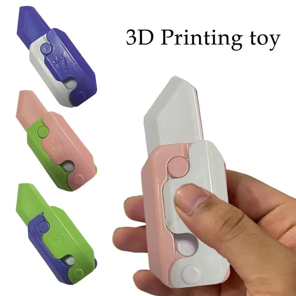 

Colorful 3D Printing Gravity Jump Small Radish Knife Mini Model Student Prize Pendant Decompression Toy Gift For Boys O2R4