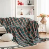 Sofa Towel with Full Coverage Ins Plaid Style Camping Blanket Sofa Cushion Cover All Season Universal Christmas Couch Decorate 5