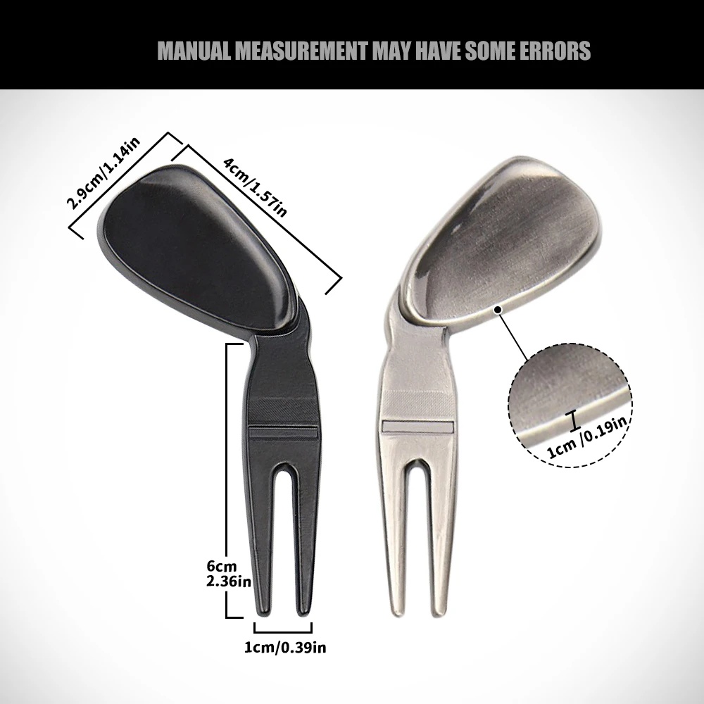 Golf Divot Tool Greens Fork Turf Repair Tools Position Marker Outdoor Golf Sports Supplies Metal Durable Golf Accessories