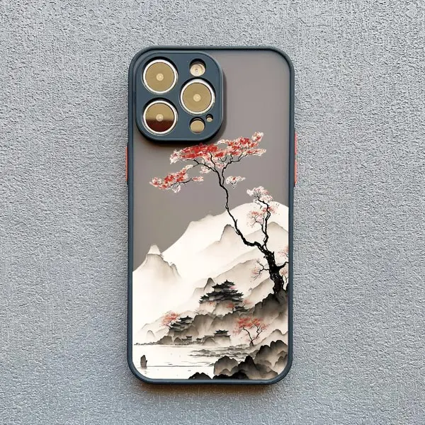 Tinte und waschen Malerei Landschaft Fall für iPhone 15 14 13 Pro Max 12 13 Mini 11 Pro Max 7 8 plus Se2 x xr xs stoß feste Abdeckung Funda – Detail 9