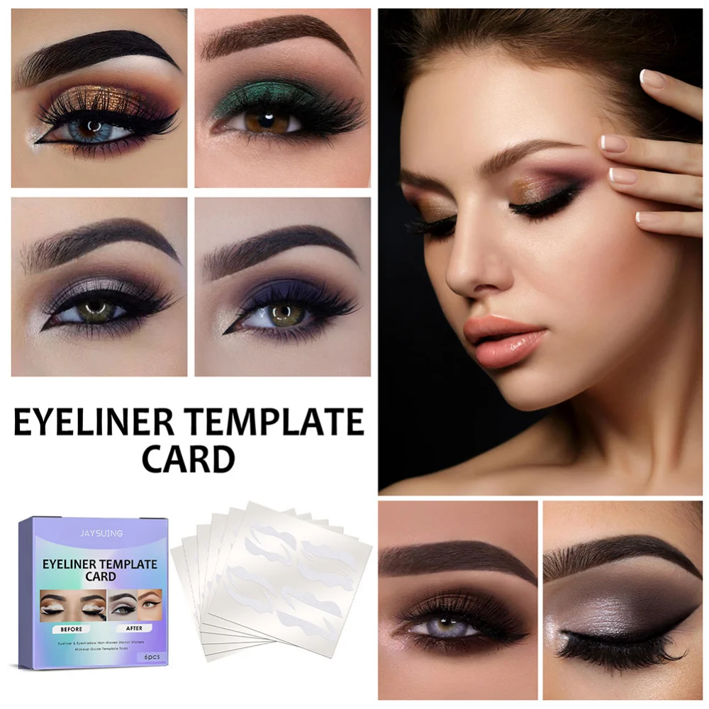 1 Box/bag Eyeliner Stencils Stickers Non-Woven Eye Liner Template Cards Eye Make Up Template Kits Eyeliner Shaping Tools 11*10cm makeup tools eyeliner stencil tool eye makeup tools